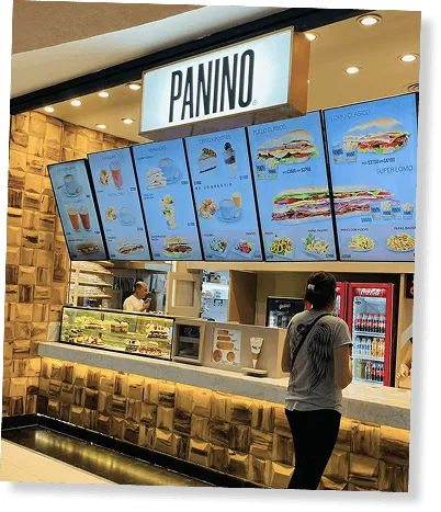 Mostrador y menú Il Panino